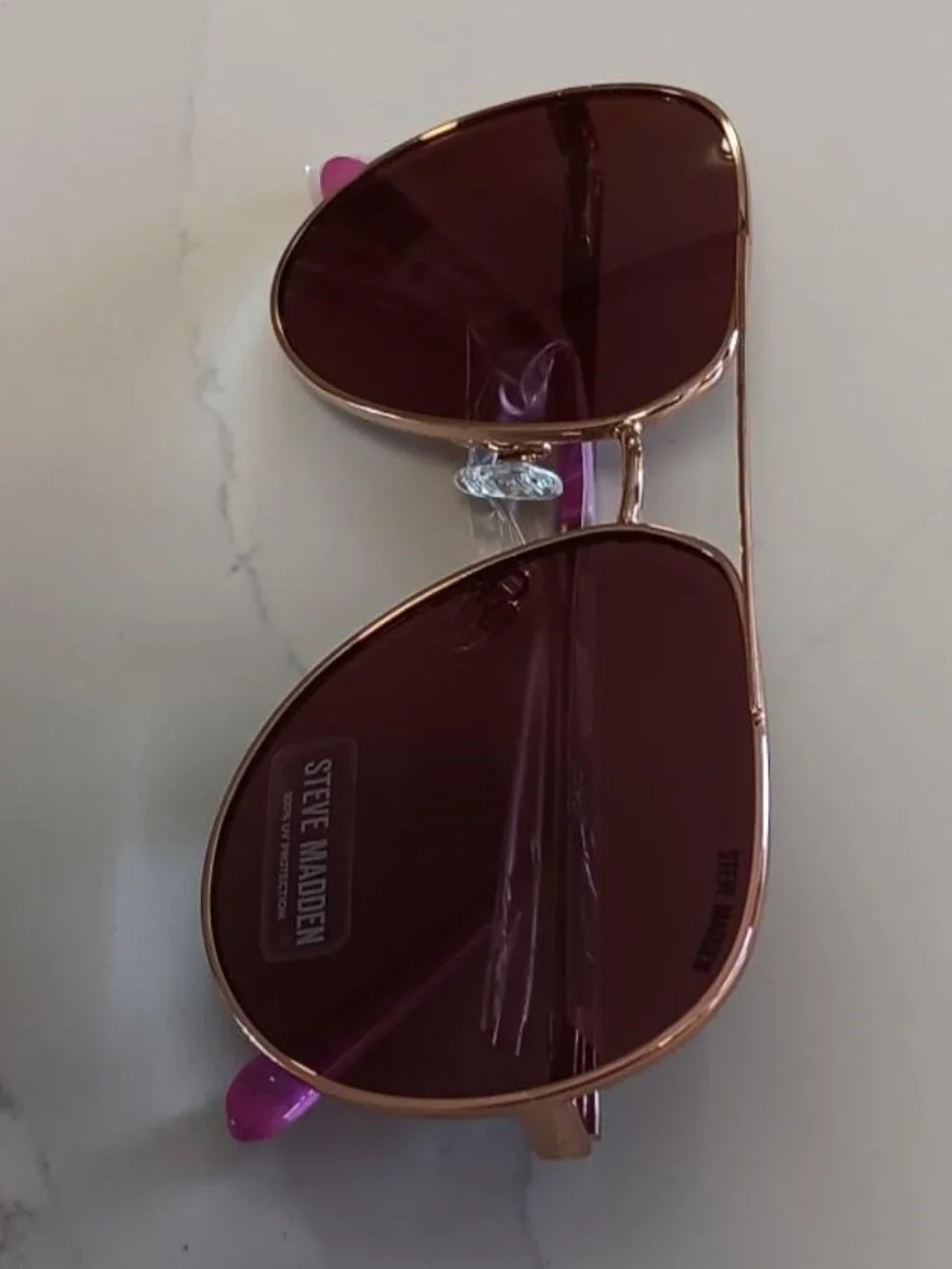 STEVE MADDEN Sunglasses Aviators Pink NEW